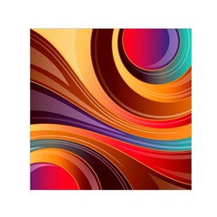 Abstract Colorful Background Wavy Small Satin Scarf (Square)