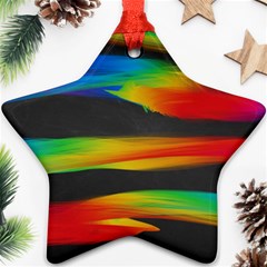 Colorful Background Star Ornament (two Sides) by Nexatart