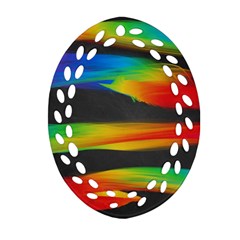 Colorful Background Oval Filigree Ornament (two Sides) by Nexatart