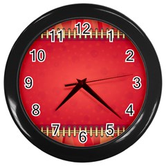 Background Red Abstract Wall Clocks (Black)