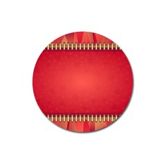 Background Red Abstract Magnet 3  (Round)