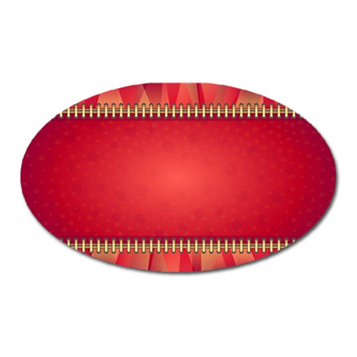 Background Red Abstract Oval Magnet