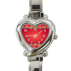 Background Red Abstract Heart Italian Charm Watch