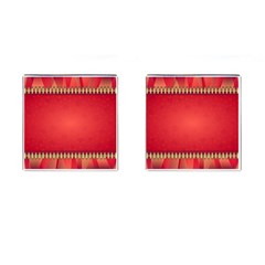 Background Red Abstract Cufflinks (Square)