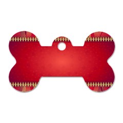 Background Red Abstract Dog Tag Bone (Two Sides)