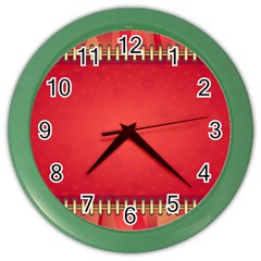 Background Red Abstract Color Wall Clocks