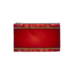 Background Red Abstract Cosmetic Bag (Small) 