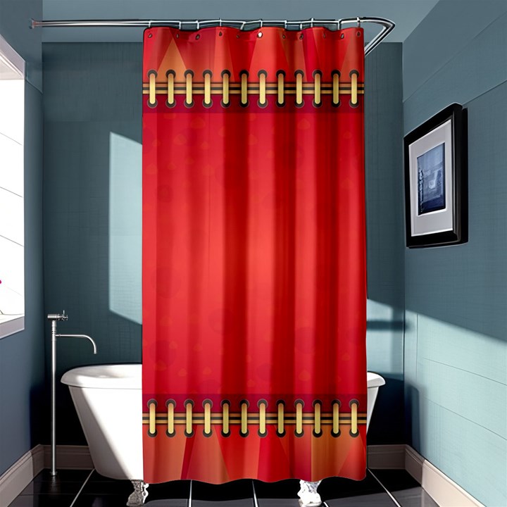 Background Red Abstract Shower Curtain 36  x 72  (Stall) 