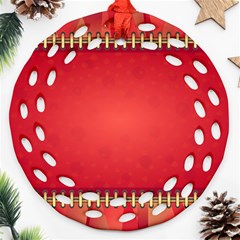 Background Red Abstract Round Filigree Ornament (Two Sides)