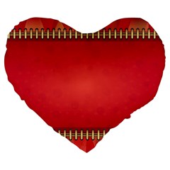 Background Red Abstract Large 19  Premium Heart Shape Cushions