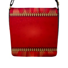 Background Red Abstract Flap Messenger Bag (L) 