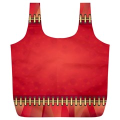 Background Red Abstract Full Print Recycle Bags (L) 