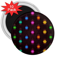 Lanterns Background Lamps Light 3  Magnets (10 Pack)  by Nexatart