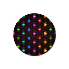 Lanterns Background Lamps Light Rubber Round Coaster (4 Pack)  by Nexatart