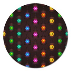 Lanterns Background Lamps Light Magnet 5  (round) by Nexatart