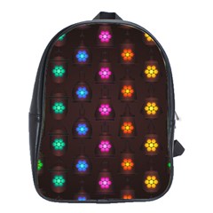 Lanterns Background Lamps Light School Bag (large) by Nexatart