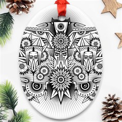 Forest Patrol Tribal Abstract Ornament (oval) by Nexatart