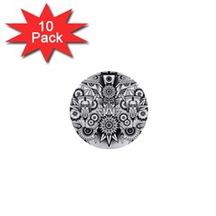 Forest Patrol Tribal Abstract 1  Mini Buttons (10 Pack)  by Nexatart