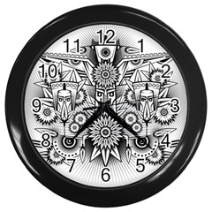 Forest Patrol Tribal Abstract Wall Clocks (black) by Nexatart