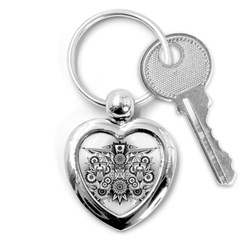 Forest Patrol Tribal Abstract Key Chains (heart)  by Nexatart