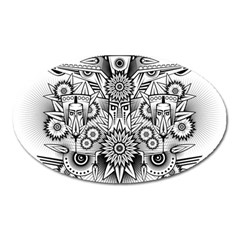 Forest Patrol Tribal Abstract Oval Magnet by Nexatart