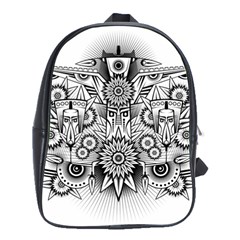 Forest Patrol Tribal Abstract School Bag (large) by Nexatart