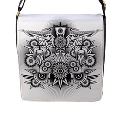 Forest Patrol Tribal Abstract Flap Messenger Bag (l)  by Nexatart