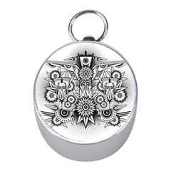 Forest Patrol Tribal Abstract Mini Silver Compasses by Nexatart