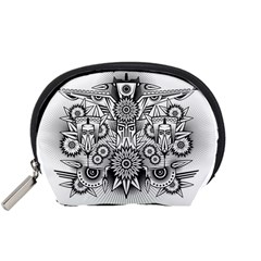 Forest Patrol Tribal Abstract Accessory Pouches (small)  by Nexatart