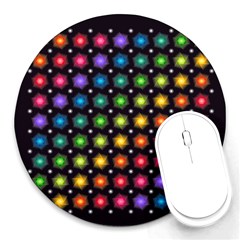 Background Colorful Geometric Round Mousepads by Nexatart