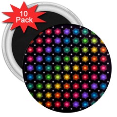 Background Colorful Geometric 3  Magnets (10 Pack)  by Nexatart