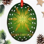 Christmas Snowflake Card E Card Ornament (Oval Filigree) Front