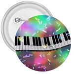 Piano Keys Music Colorful 3d 3  Buttons Front