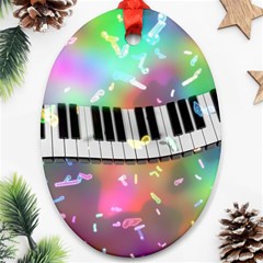 Piano Keys Music Colorful 3d Ornament (oval) by Nexatart