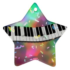 Piano Keys Music Colorful 3d Ornament (star) by Nexatart