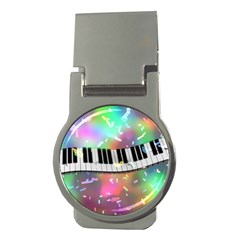 Piano Keys Music Colorful 3d Money Clips (round)  by Nexatart