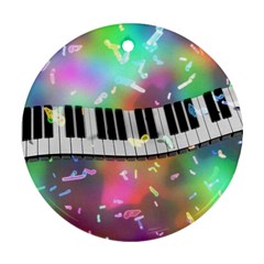 Piano Keys Music Colorful 3d Round Ornament (two Sides) by Nexatart