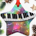 Piano Keys Music Colorful 3d Star Ornament (Two Sides) Front