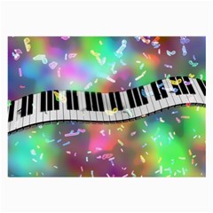 Piano Keys Music Colorful 3d Large Glasses Cloth (2-side) by Nexatart