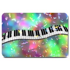 Piano Keys Music Colorful 3d Large Doormat  by Nexatart