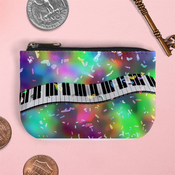 Piano Keys Music Colorful 3d Mini Coin Purses