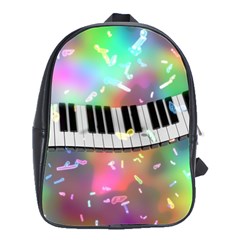 Piano Keys Music Colorful 3d School Bag (large) by Nexatart