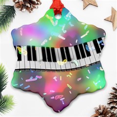 Piano Keys Music Colorful 3d Ornament (snowflake) by Nexatart