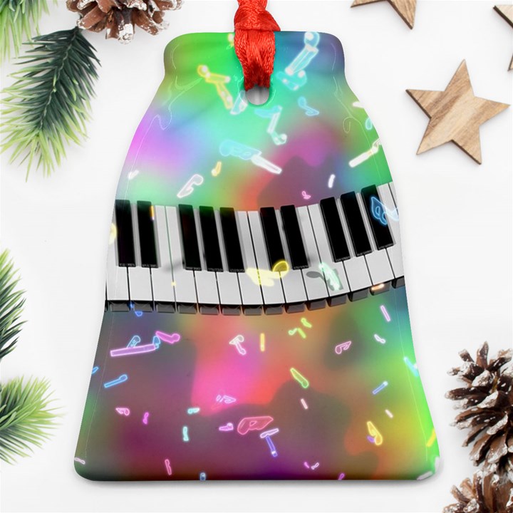 Piano Keys Music Colorful 3d Ornament (Bell)