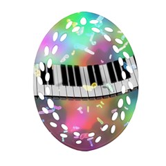 Piano Keys Music Colorful 3d Ornament (oval Filigree) by Nexatart