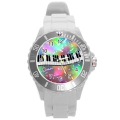 Piano Keys Music Colorful 3d Round Plastic Sport Watch (l) by Nexatart