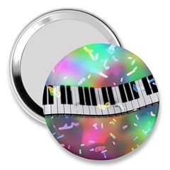 Piano Keys Music Colorful 3d 3  Handbag Mirrors by Nexatart