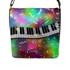 Piano Keys Music Colorful 3d Flap Messenger Bag (l)  by Nexatart