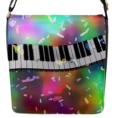 Piano Keys Music Colorful 3d Flap Messenger Bag (s) by Nexatart