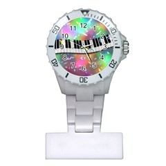 Piano Keys Music Colorful 3d Plastic Nurses Watch by Nexatart